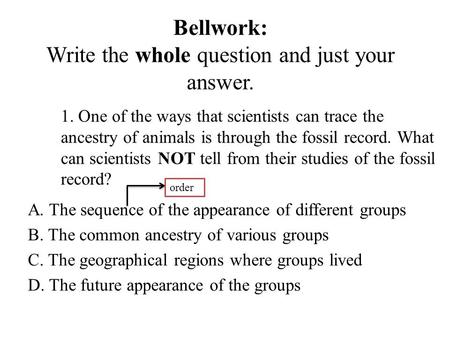 A. The sequence of the appearance of different groups B. The common ancestry of various groups C. The geographical regions where groups lived D. The future.