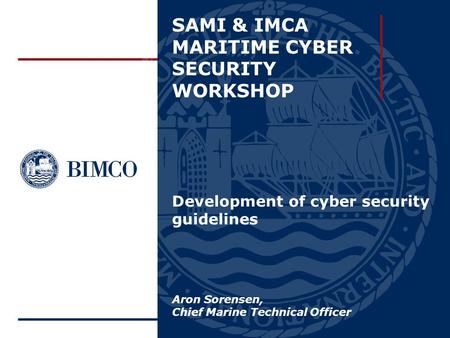 SAMI & IMCA MARITIME CYBER SECURITY WORKSHOP