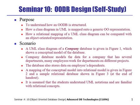 Seminar 10: OODB Design (Self-Study)