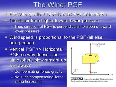 The Wind: PGF Pressure gradient force is what sets air in motion