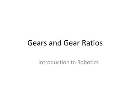 Introduction to Robotics