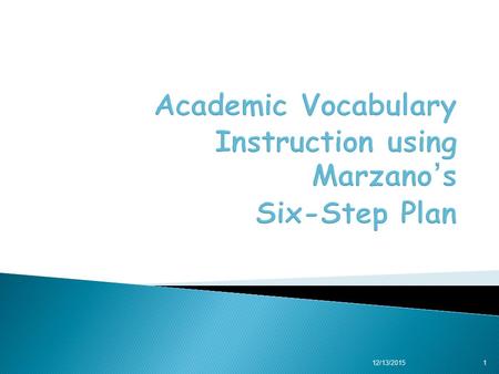 12/13/20151. You will:  Understand characteristics of effective vocabulary instruction, and  Apply a six-step process for direct instruction in vocabulary.