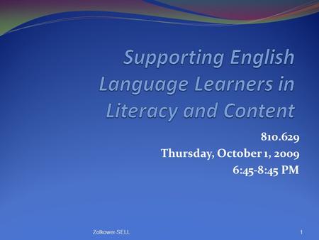 Supporting English Language Learners in Literacy and Content