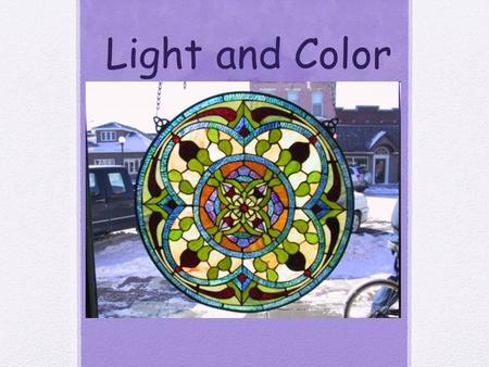 Light and Color. Light interacting with matter When light hits matter, at least one of three things can happen: Reflection When light bounces off an object.