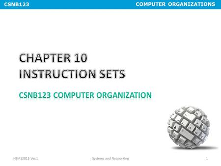 COMPUTER ORGANIZATIONS CSNB123 NSMS2013 Ver.1Systems and Networking1.