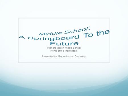 Middle School: A Springboard To the Future