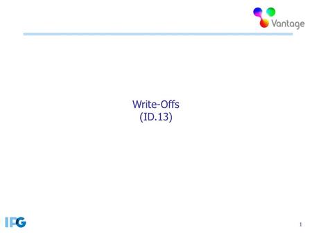 1 Write-Offs (ID.13). 2 Current Process – Key Components  ID Media processes write-offs from MBox in the production system  There are 2 types of write-offs: