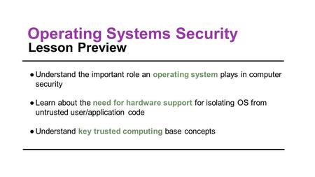 Operating Systems Security