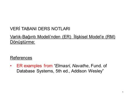 VERİ TABANI DERS NOTLARI