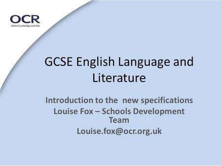 GCSE English Language and Literature