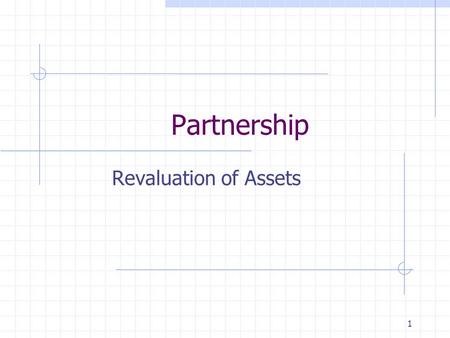 Partnership Revaluation of Assets.