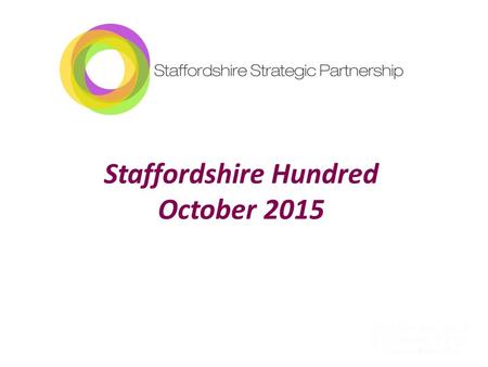 Staffordshire Hundred October 2015. Cllr Philip Atkins Chair Staffordshire Strategic Partnership.