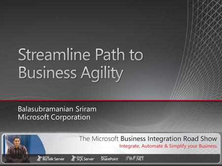 Balasubramanian Sriram Microsoft Corporation. Need for Integration −Business Requirements, Drivers and Situational Analysis Deconstructing Integration.