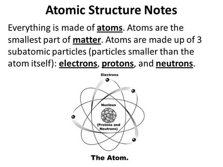 Atomic Structure Notes