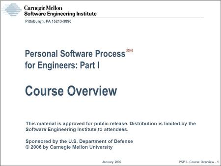 This material is approved for public release. Distribution is limited by the Software Engineering Institute to attendees. Sponsored by the U.S. Department.