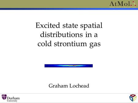 Excited state spatial distributions in a cold strontium gas Graham Lochead.