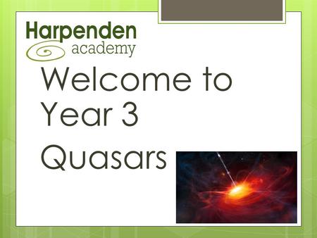 Welcome to Year 3 Quasars. Our Team  Kate (Monday, Tuesday, Wednesday and Thursday afternoon)  Katharine (Thursday morning and Friday)  Christine AT.