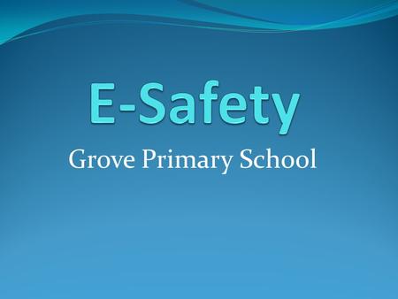 Grove Primary School. What is E-Safety? E-Safety is a term which means not only the internet but other ways in which young people communicate using electronic.