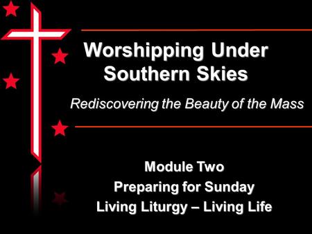 Worshipping Under Southern Skies Module Two Preparing for Sunday Living Liturgy – Living Life Rediscovering the Beauty of the Mass.