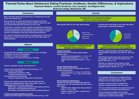 Introduction Method Results Conclusions Participants Parents completed surveys of perceptions of: Family functioning (Self-Report Family Inventory, v.