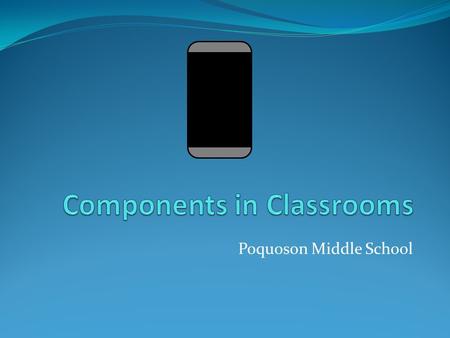 Poquoson Middle School Advantages Gather Info from Internet Digital Textbooks View Educational Videos Communication between teachers/students Fun Educational.