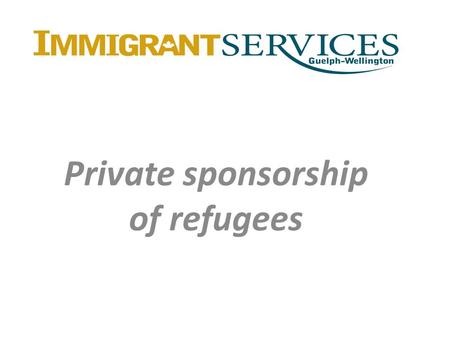 Private sponsorship of refugees