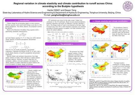 Based on the Mezentsev-Choudhury-Yang equation (with n representing catchments characteristics): and water balance equation R = P ─ E, Yang et al. [2011]