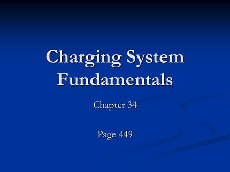 Charging System Fundamentals