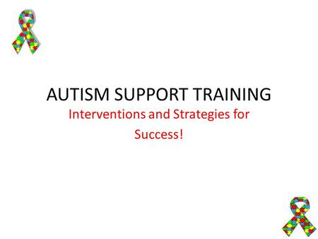 AUTISM SUPPORT TRAINING