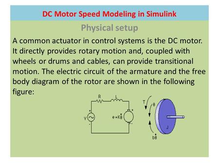 DC Motor Speed Modeling in Simulink