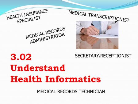 3.02 Understand Health Informatics