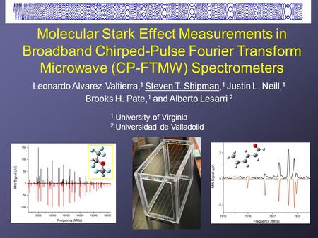 Molecular Stark Effect Measurements in Broadband Chirped-Pulse Fourier Transform Microwave (CP-FTMW) Spectrometers Leonardo Alvarez-Valtierra, 1 Steven.