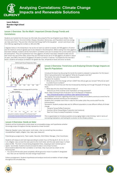 Analyzing Correlations: Climate Change Impacts and Renewable Solutions Laura Roberts Bearden High School RET www.climate.nasa.gov Mӧrner, Nils-Axel. “The.