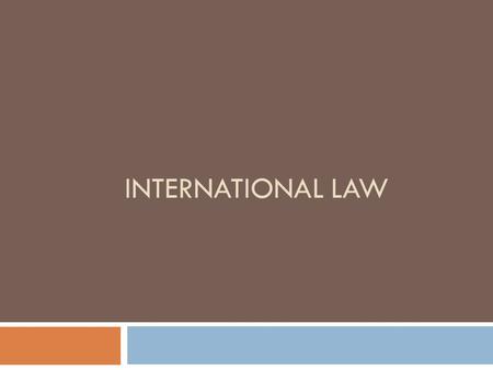 INTERNATIONAL LAW. ~The Basics ~Creating IL ~Primitive Nature ~Adherence International Law.