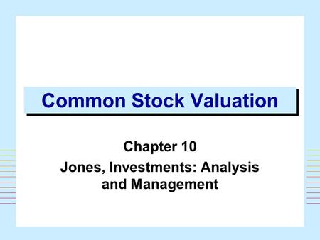 Common Stock Valuation