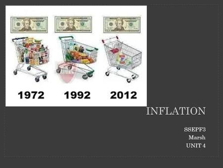 SSEPF3 Marsh UNIT 4 INFLATION. The Benefit and loss from inflation What is inflation: Inflation is defined as a sustained increase in the general level.