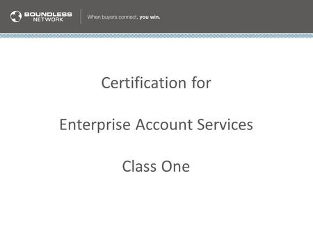 Certification for Enterprise Account Services Class One.