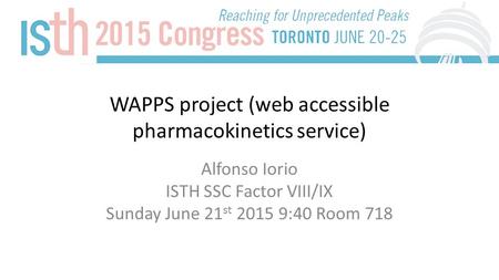 WAPPS project (web accessible pharmacokinetics service)