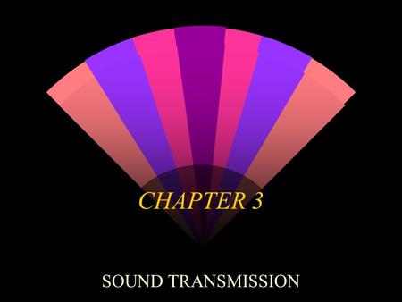 CHAPTER 3 SOUND TRANSMISSION. Sound in a Medium w Vibrating object displaces molecules in medium w molecules move back and forth w “bump” into others.