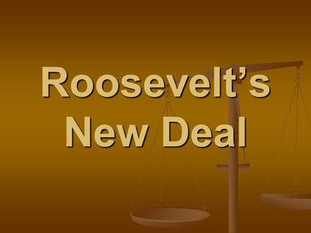 Roosevelt’s New Deal. FDR Victorious in 1932.