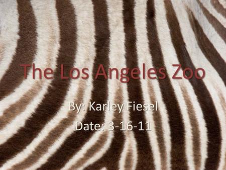 The Los Angeles Zoo By: Karley Fiesel Date: 3-16-11.