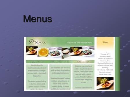 Menus.