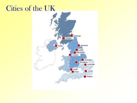 Cities of the UK. Birmingham It is one of the most populated city in Great Britain. There are over 1 million people.