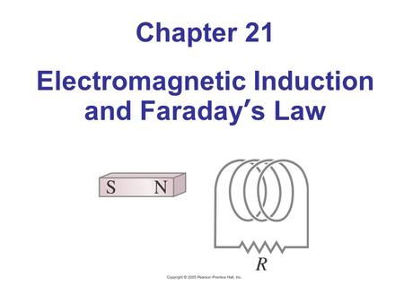 Chapter 21 Electromagnetic Induction and Faraday’s Law.