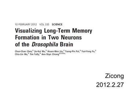 Zicong 2012.2.27. Author Information Corresponding Author 2.