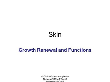 Growth Renewal and Functions