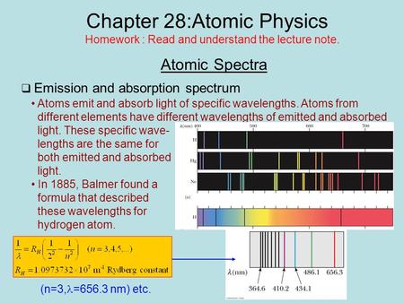 Chapter 28:Atomic Physics