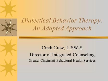 Dialectical Behavior Therapy: An Adapted Approach