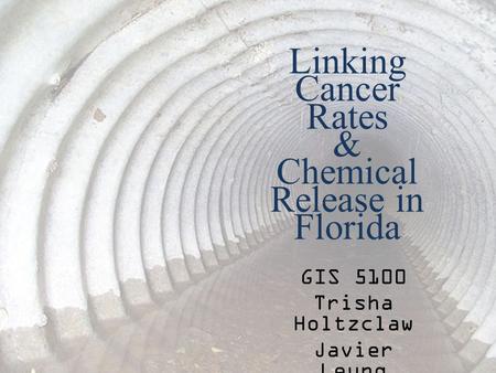 Linking Cancer Rates & Chemical Release in Florida GIS 5100 Trisha Holtzclaw Javier Leung.