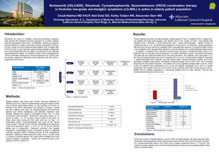 Bortezomib (VELCADE), Rituximab, Cyclophosphamide, Dexamethasone (VRCD) combination therapy in front-line low-grade non-Hodgkin lymphoma (LG-NHL) is active.